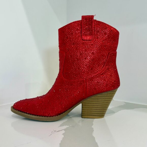 ✨ Red Rhinestone Western Boots ✨ - Picture 4 of 6
